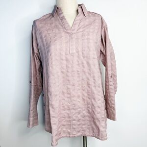 J Jill Textured Side-Button Shirttail Tunic 100%‎ Cotton XS